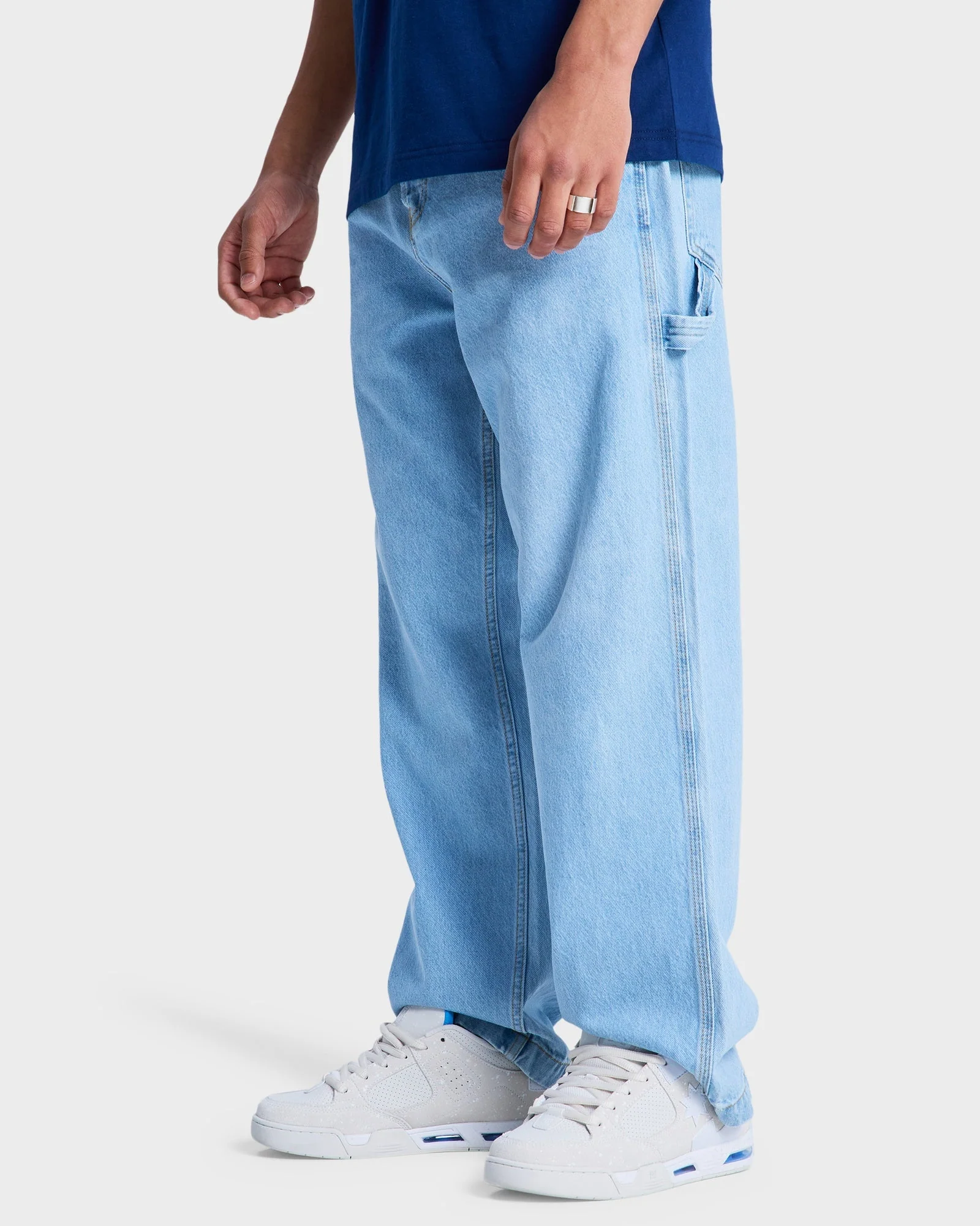 Mens Baggy Denim Carpenter Pants - Image 3