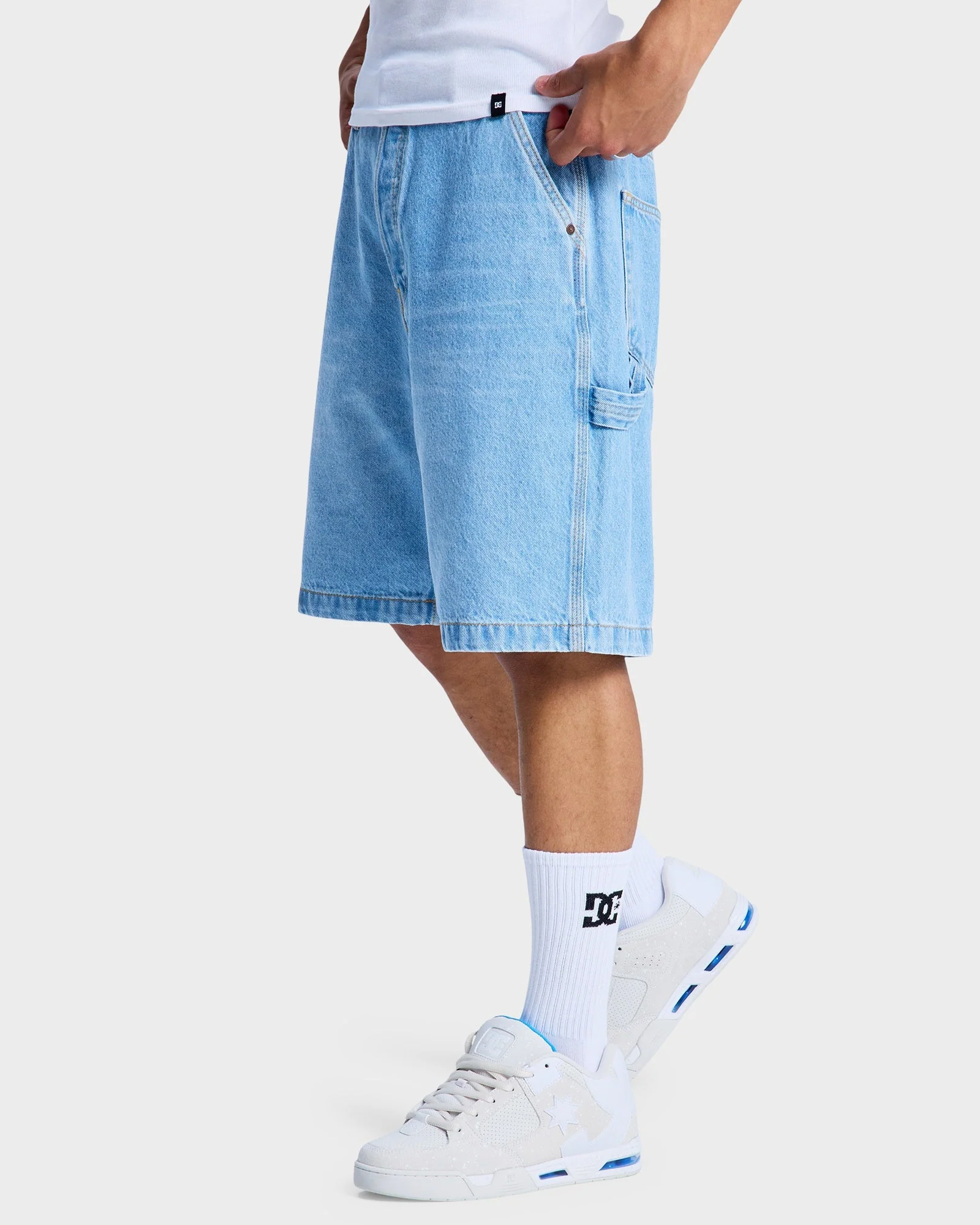 Mens Baggy Denim Carpenter Shorts - Image 3