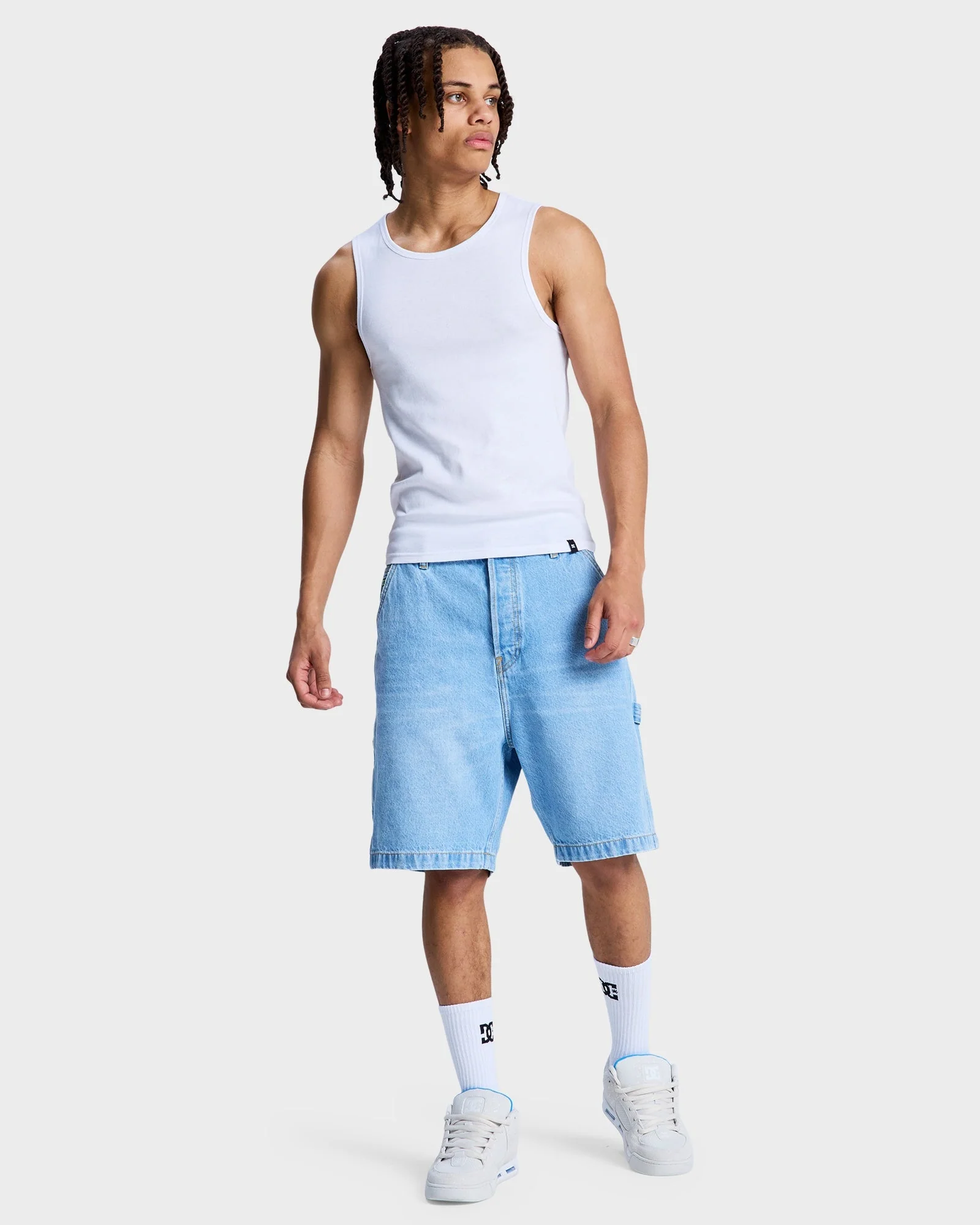 Mens Baggy Denim Carpenter Shorts - Image 6