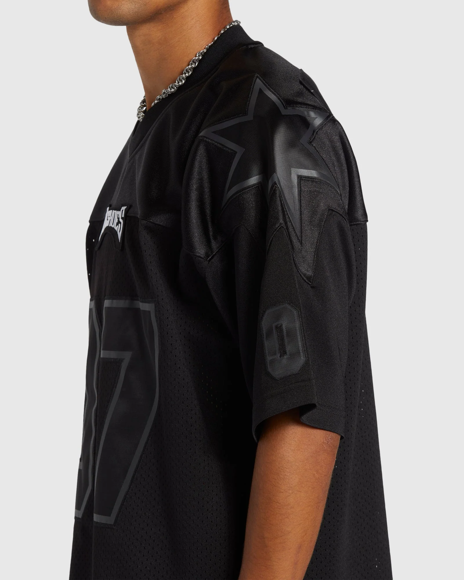 Mens Mens Blackout Football Jersey Top - Image 4