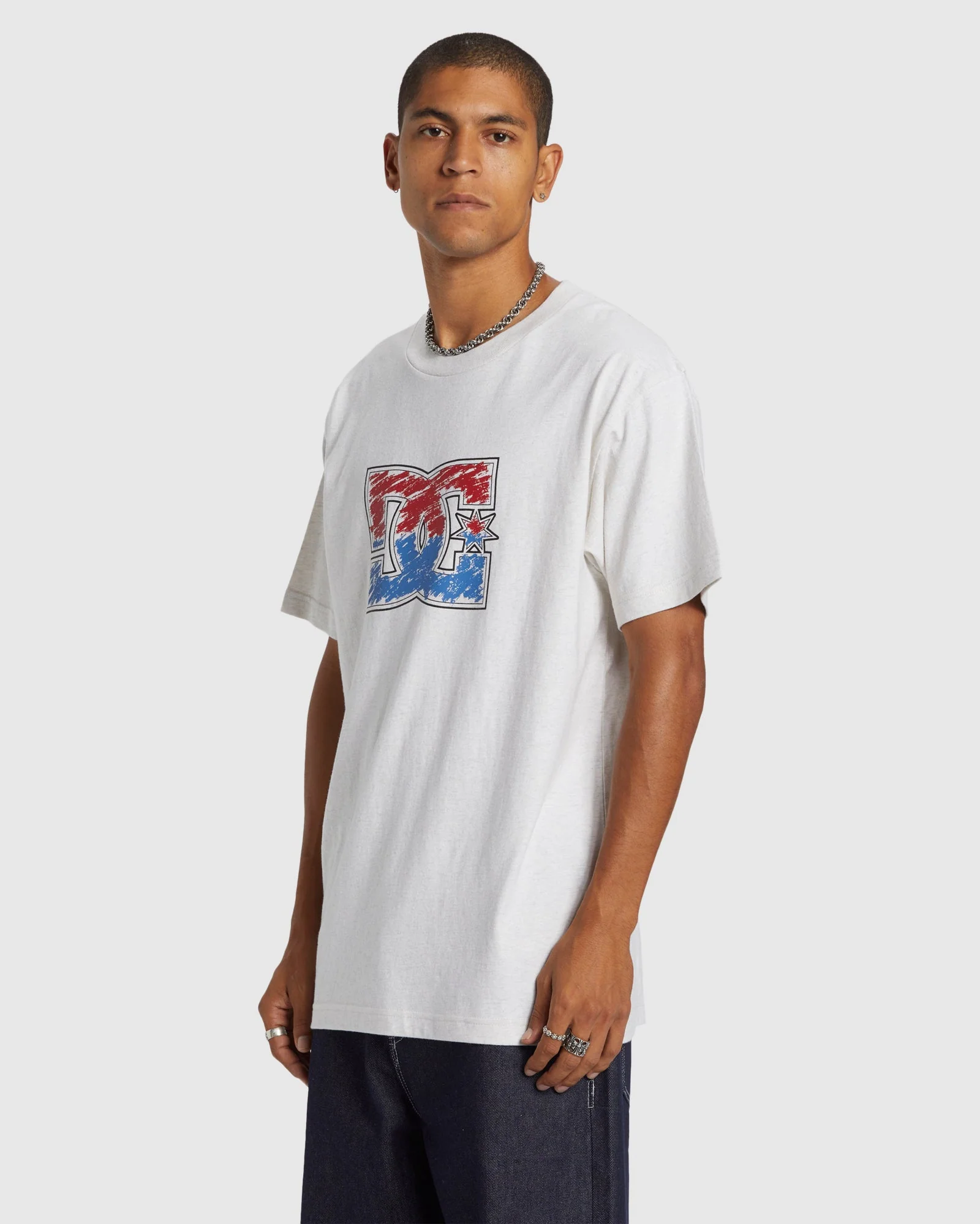 Mens DC Star Inline Heritage Short Sleeve T-Shirt - Image 2
