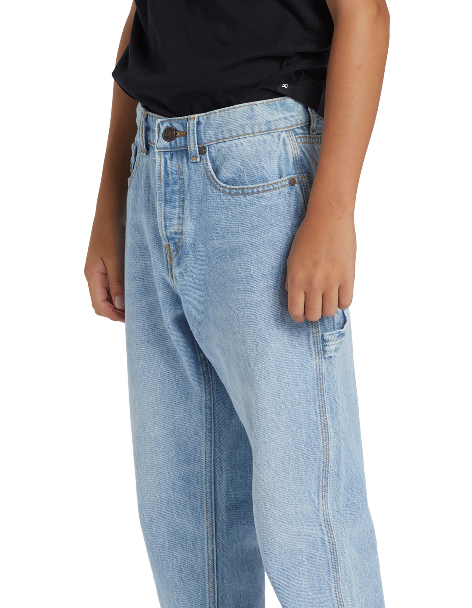 Boys 8-16 Worker Baggy Carpenter Denim Pants - Image 4