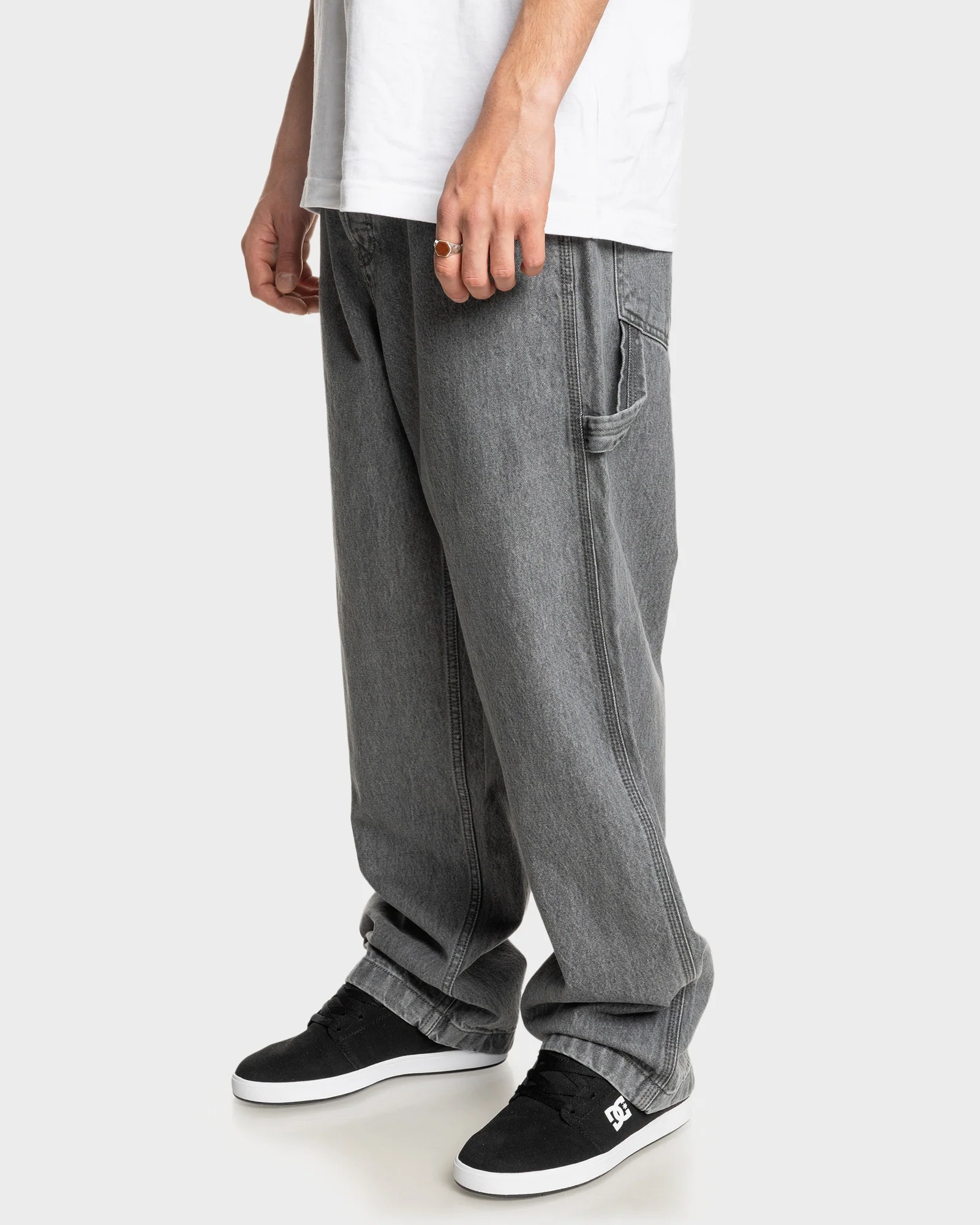 Mens Worker Baggy Relaxed Fit Jeans - Image 2