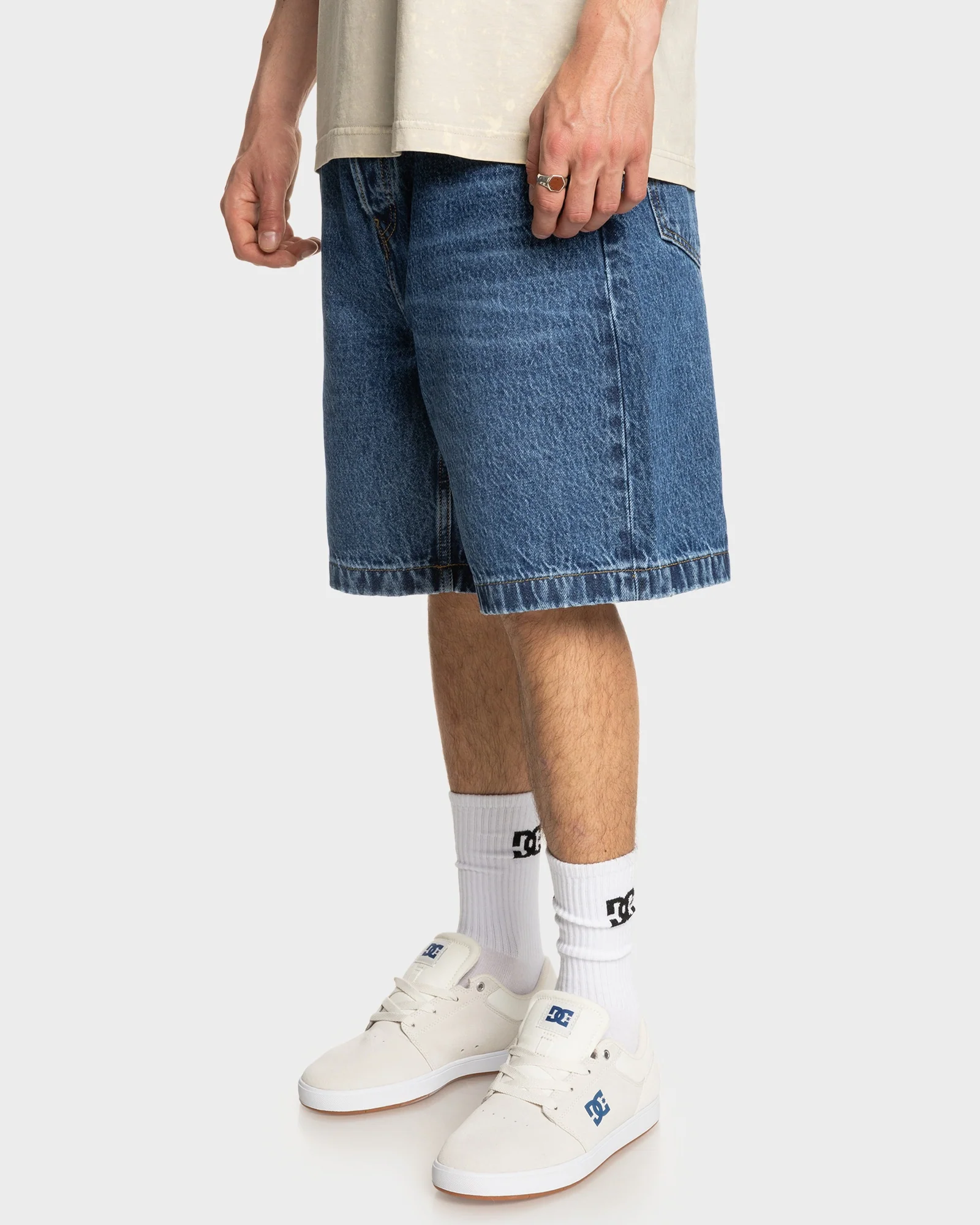 Mens Worker Baggy 19.5" Denim Shorts - Image 2